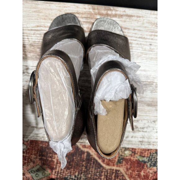 Vionic Womens Metallic Open-Toe Sandals 7.5M With Buckle Strap & Block Heel - Picture 8 of 12